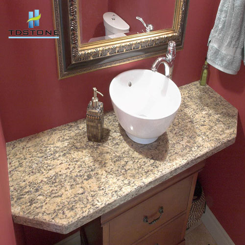 Đá granite nâu ban tích làm bàn lavabo